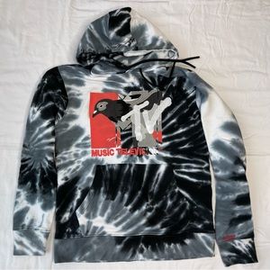 Staple Black & White Tie-Dye MTV Logo Hoodie